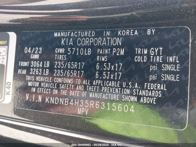 KIA Carnival Mpv Lx 2024 KNDNB4H35R6315604 Image 9