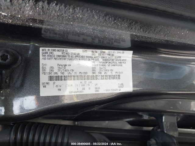 Ford FOCUS SE 2016 1FADP3K27GL348163 Image 9