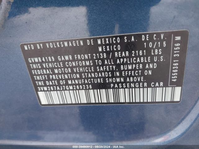 3VW267AJ7GM269236 Volkswagen Jetta 1.4t S