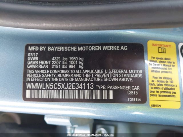 WMWLN5C5XJ2E34113 Mini Clubman Cooper