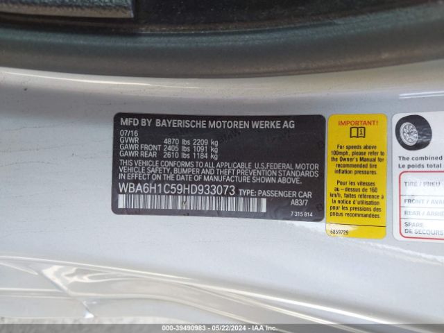 2017 BMW 640I WBA6H1C59HD933073 Photo 8