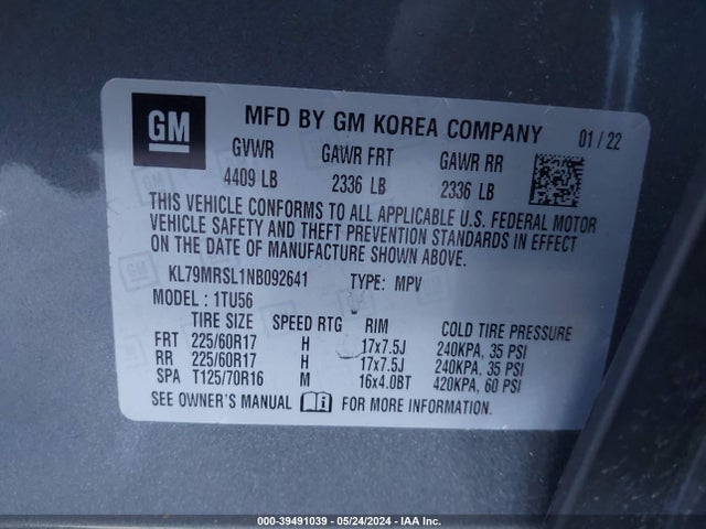 Chevrolet Trailblazer Awd Lt 2022 KL79MRSL1NB092641 Image 9
