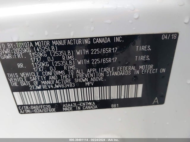 Toyota Rav4 Xle 2018 2T3WFREV4JW463483 Image 9