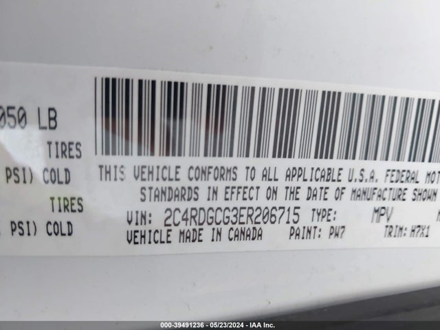 Dodge Grand Caravan Sxt 2014 2C4RDGCG3ER206715 Image 9
