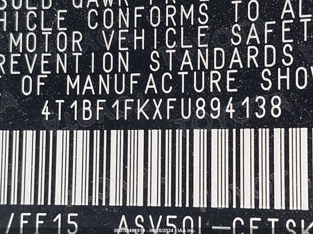 Toyota CAMRY SE 2015 4T1BF1FKXFU894138 Image 9
