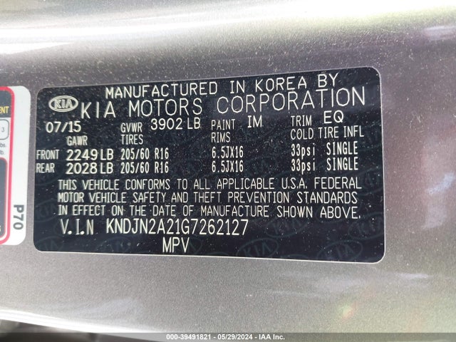 KIA Soul 2016 KNDJN2A21G7262127 Image 9