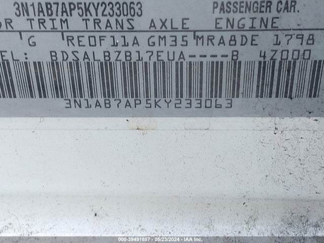Nissan SENTRA S 2019 3N1AB7AP5KY233063 Image 9