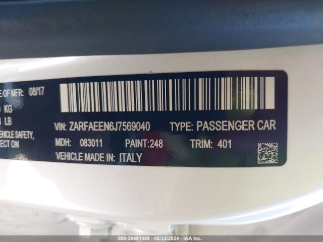 ZARFAEEN6J7569040 Alfa Romeo Giulia Ti Sport Awd