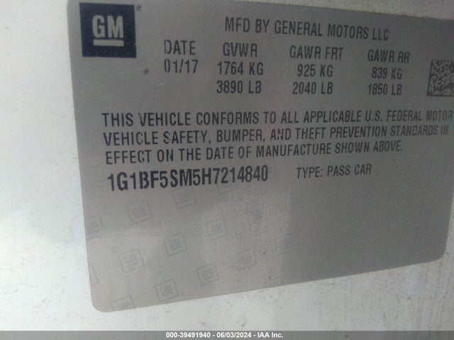 Chevrolet Cruze Premier Auto 2017 1G1BF5SM5H7214840 Image 9