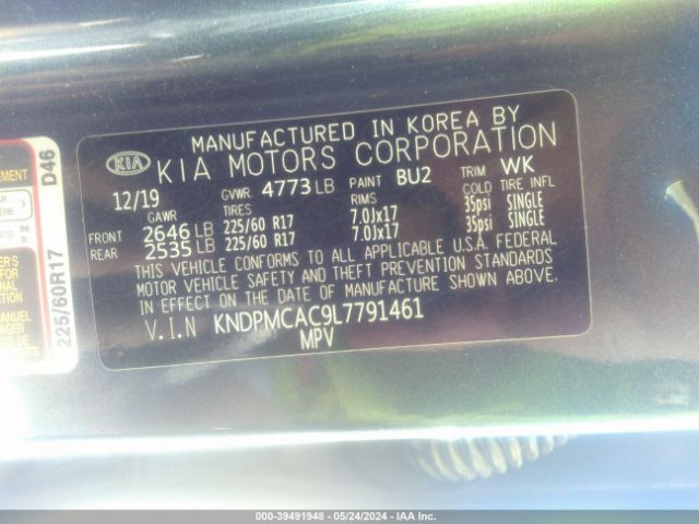 KNDPMCAC9L7791461 KIA Sportage Lx