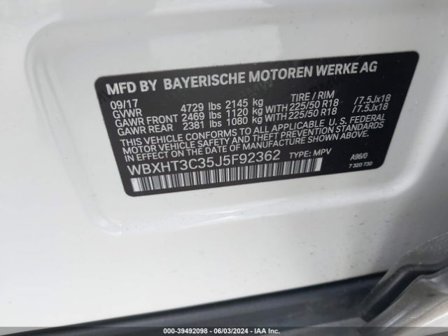 WBXHT3C35J5F92362 BMW X1 Xdrive28i