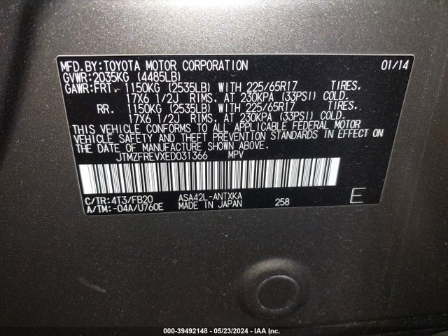 Toyota RAV4 LE 2014 JTMZFREVXED031366 Image 9