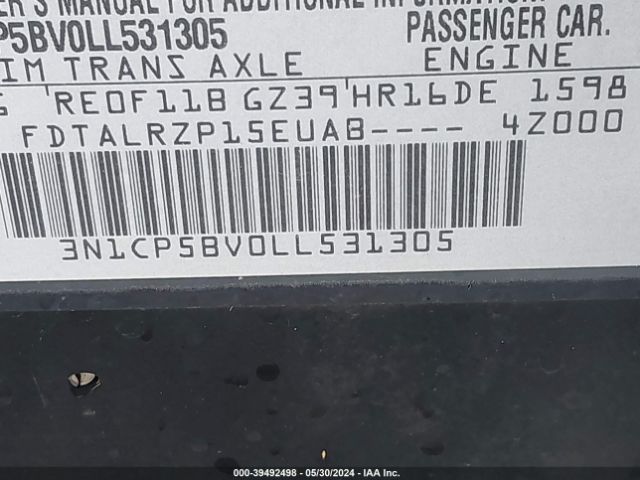 3N1CP5BV0LL531305 Nissan Kicks S Xtronic Cvt