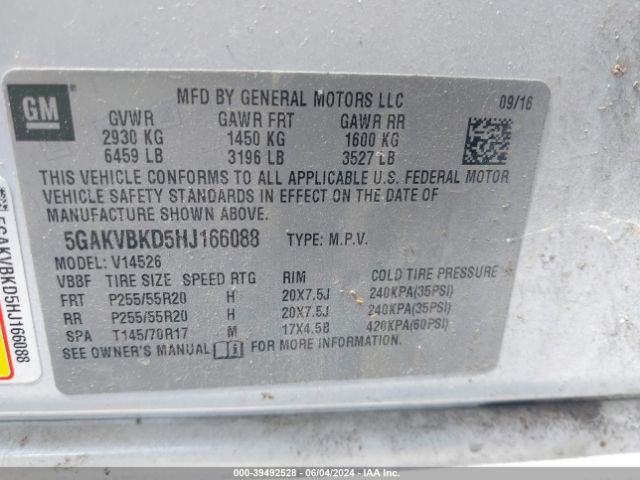 5GAKVBKD5HJ166088 Buick Enclave