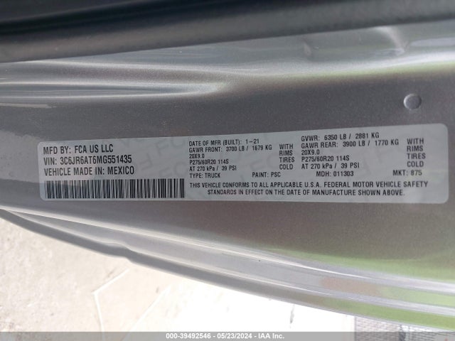 RAM 1500 Classic Express Regular Cab 4x2 6'4 Box 2021 3C6JR6AT6MG551435 Image 9