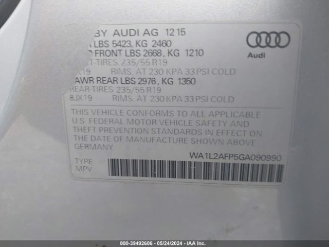 WA1L2AFP5GA090990 Audi Q5 Premium Plus