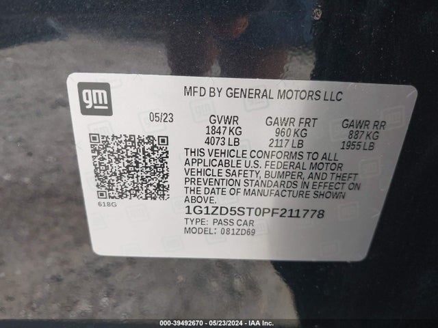 Chevrolet MALIBU LT 2023 1G1ZD5ST0PF211778 Image 9