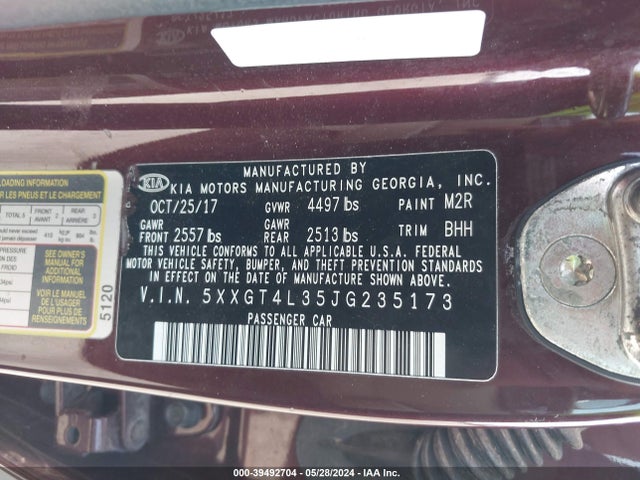 KIA Optima Lx 2018 5XXGT4L35JG235173 Image 9