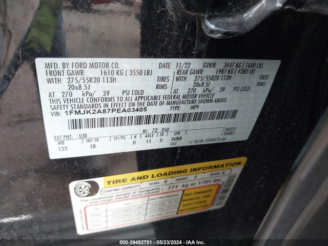 Ford Expedition Limited Max 2023 1FMJK2A87PEA03405 Image 9