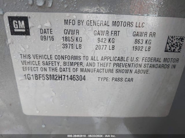 Chevrolet Cruze Premier Auto 2017 1G1BF5SM2H7146304 Image 9