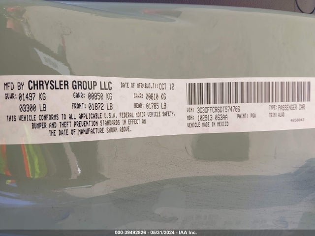 2013 FIAT 500 3C3CFFCR6DT574706 Photo 8