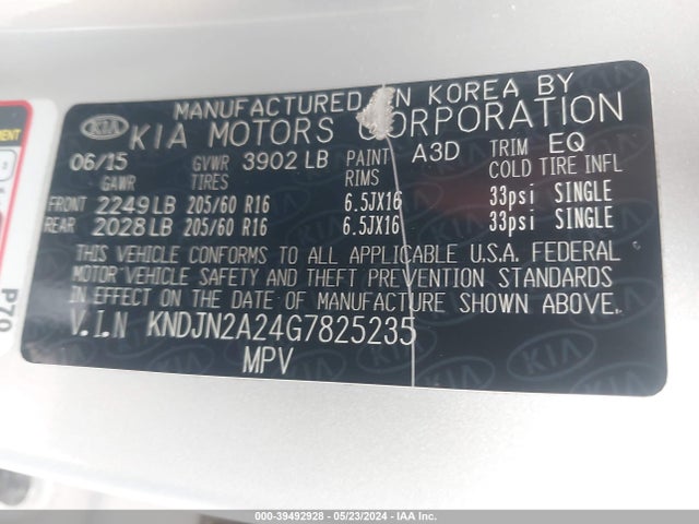 KIA Soul 2016 KNDJN2A24G7825235 Image 9