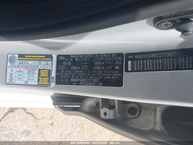 KNAFK5A80J5773817 KIA FORTE LX