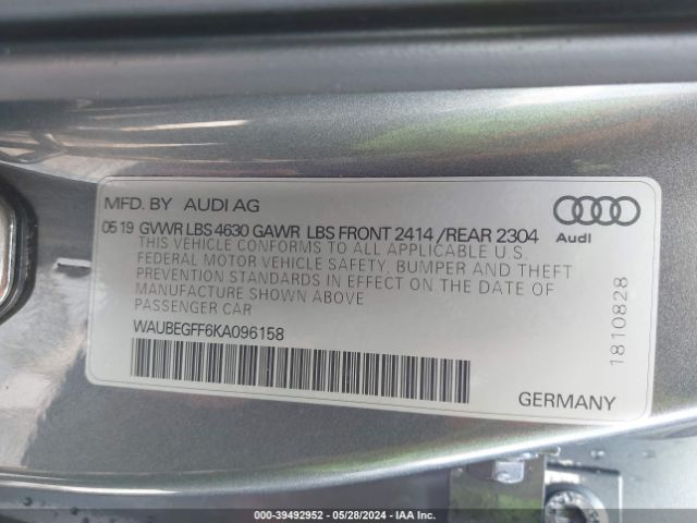 WAUBEGFF6KA096158 Audi A3 45 Premium