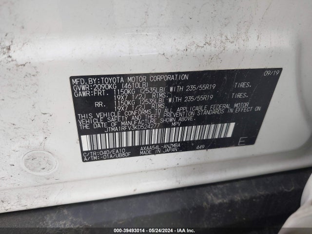 Toyota Rav4 Xle Premium 2019 JTMA1RFV3KD524277 Image 9