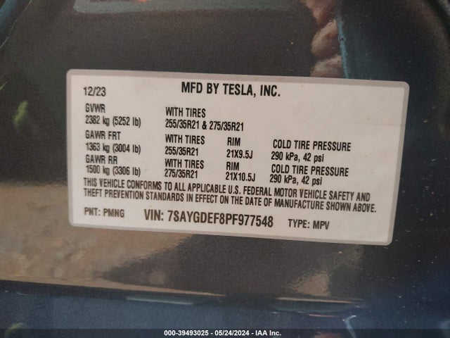 7SAYGDEF8PF977548 Tesla Model Y Awd/performance Dual Motor All-wheel Drive