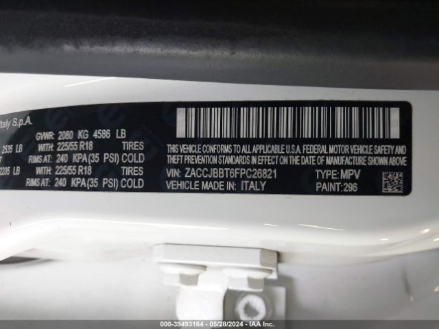 ZACCJBBT6FPC26821 Jeep Renegade Latitude