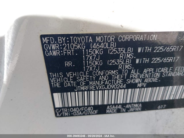Toyota Rav4 Xle 2016 JTMRFREVXGJ090244 Image 9