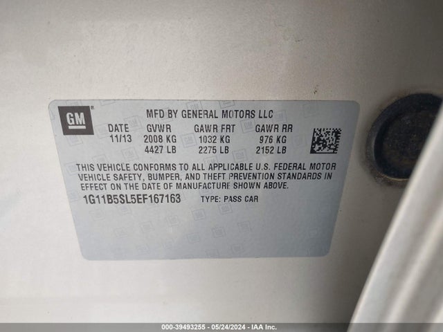Chevrolet Malibu 1ls 2014 1G11B5SL5EF167163 Image 9