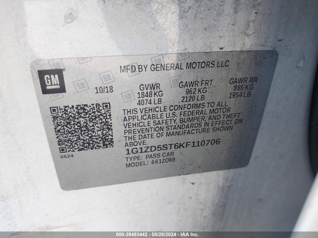 Chevrolet MALIBU LT 2019 1G1ZD5ST6KF110706 Image 9