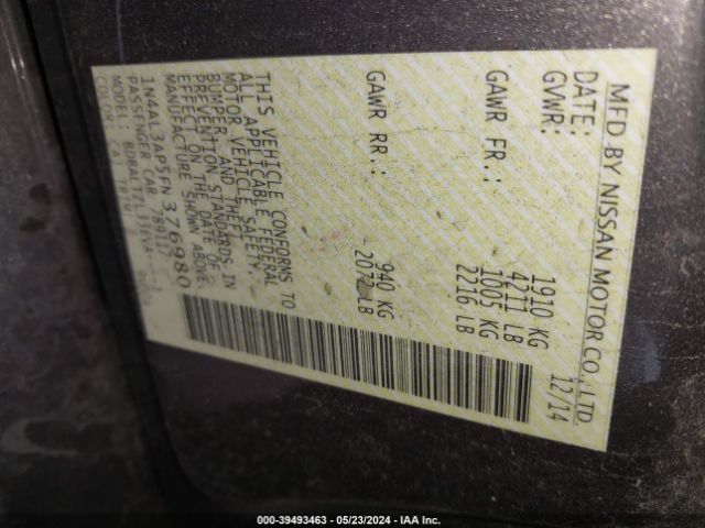 1N4AL3AP5FN376980 Nissan Altima 2.5 Sl