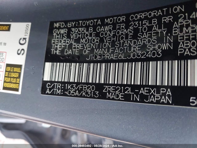 Toyota COROLLA LE 2020 JTDEPRAE6LJ032403 Image 9