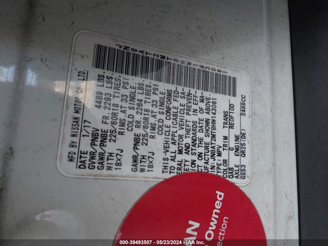 Nissan Rogue Sl 2017 JN8AT2MT8HW143061 Image 9