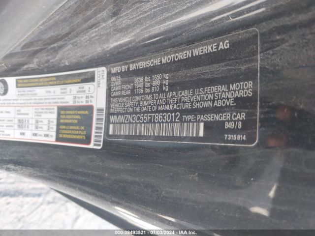 2015 MINI CONVERTIBLE WMWZN3C55FT863012 Photo 8