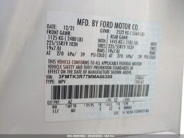 3FMTK3R77MMA66309 Ford Mustang Mach-e Premium