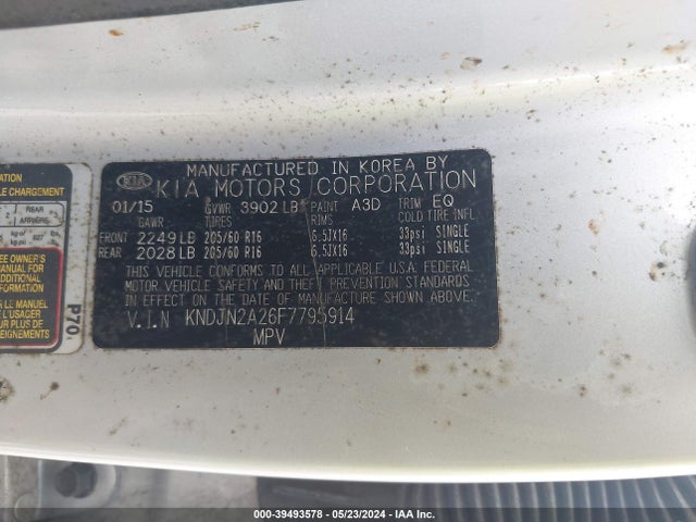 KIA Soul 2015 KNDJN2A26F7795914 Image 9