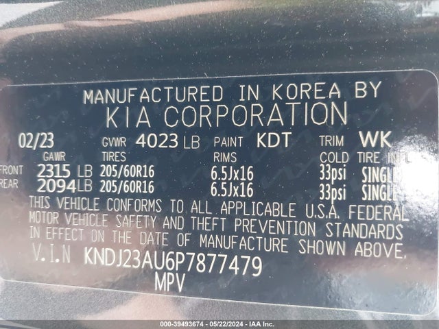 KIA SOUL LX 2023 KNDJ23AU6P7877479 Image 9