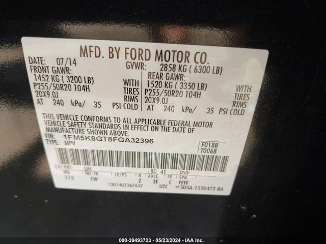 1FM5K8GT8FGA32396 Ford EXPLORER SPORT