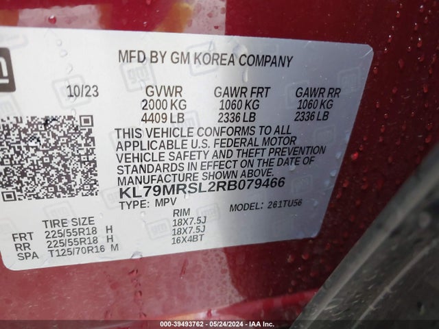 Chevrolet Trailblazer Awd Lt 2024 KL79MRSL2RB079466 Image 9