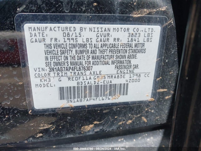 Nissan SENTRA SV 2015 3N1AB7AP4FL676307 Image 9