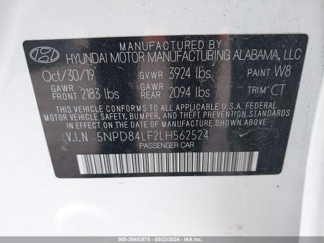 Hyundai ELANTRA SEL 2020 5NPD84LF2LH562524 Image 9
