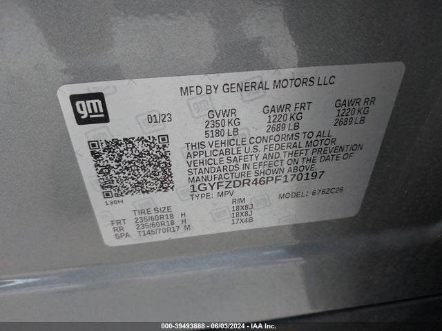 1GYFZDR46PF170197 Cadillac Xt4 Awd Premium Luxury