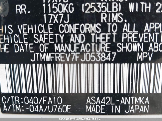 Toyota Rav4 Xle 2015 JTMWFREV7FJ053847 Image 9