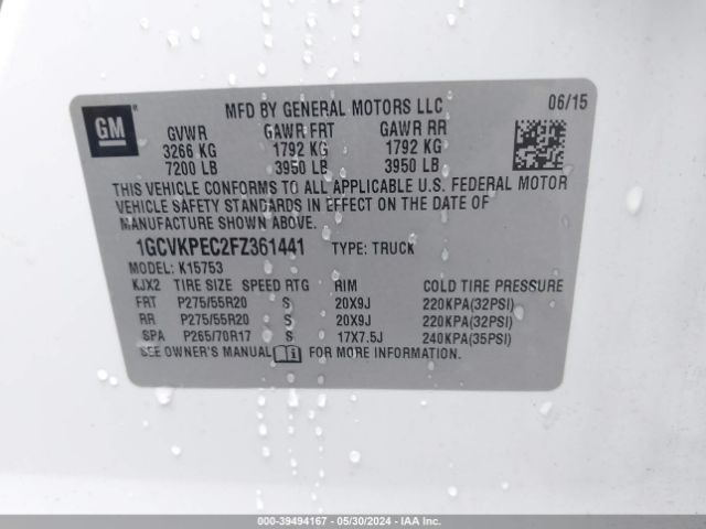 1GCVKPEC2FZ361441 Chevrolet Silverado 1500 Ls