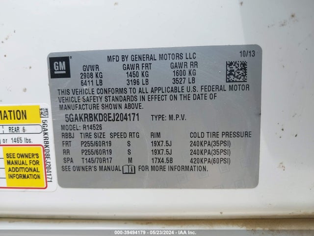 5GAKRBKD8EJ204171 Buick Enclave Leather