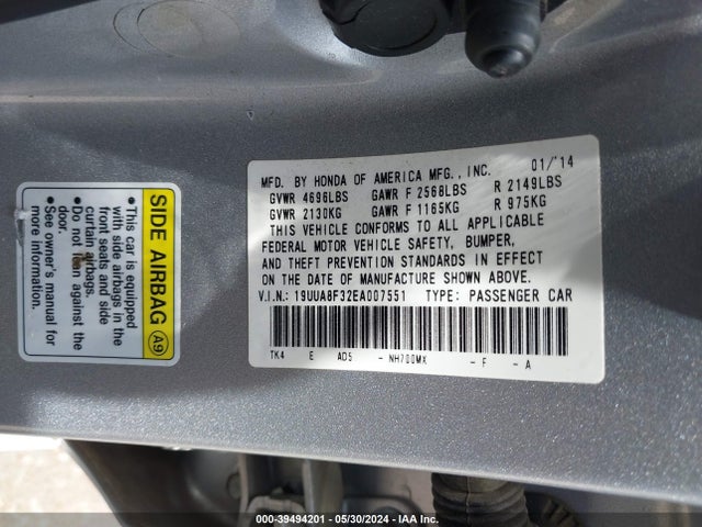 Acura Tl 3.5 Special Edition 2014 19UUA8F32EA007551 Image 9
